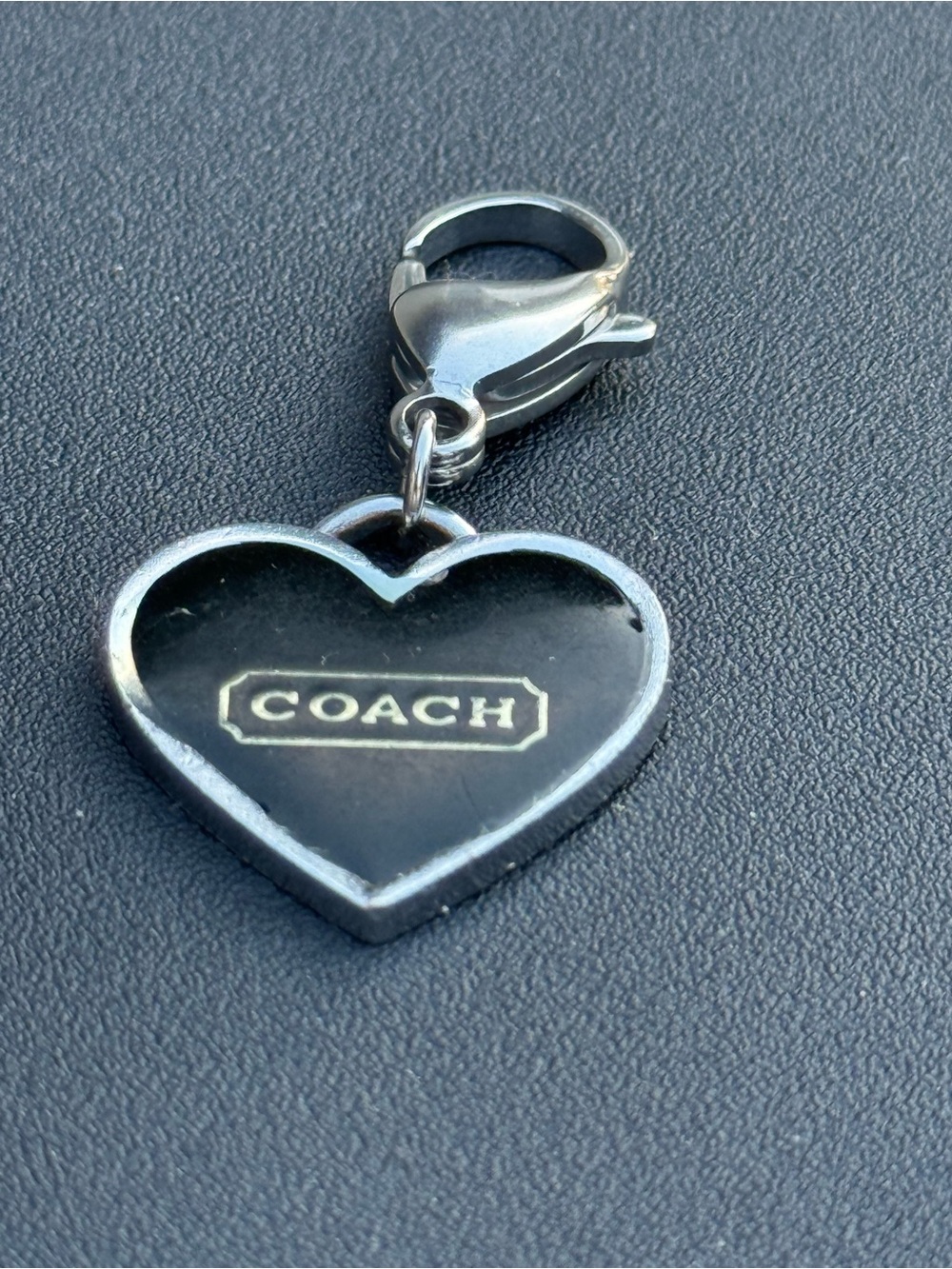 Coach Black Heart Charm Keychain Pendant